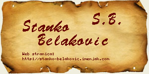 Stanko Belaković vizit kartica